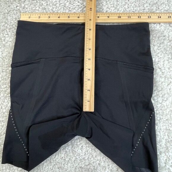 Lululemon Black High Waisted Biker Short Reflective Zip Pocket - Picture 6 of 7